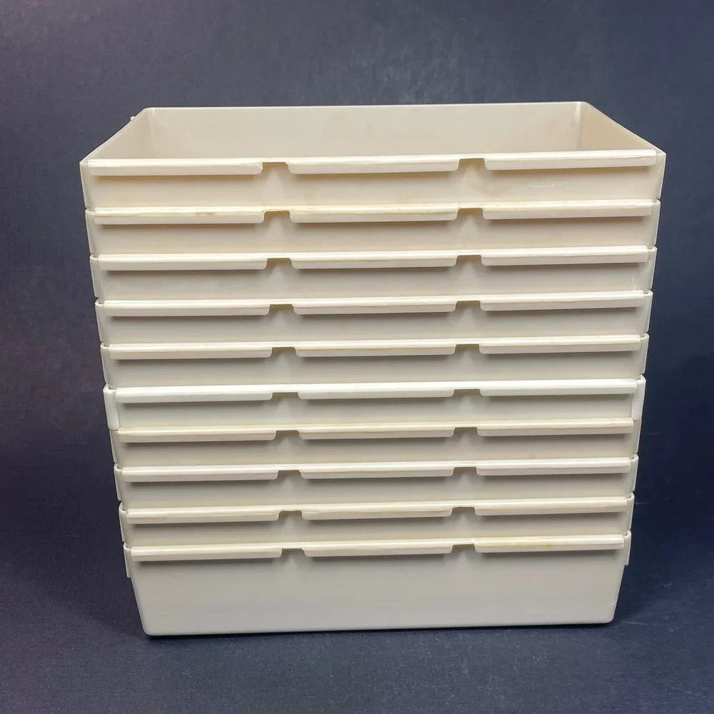 VTG Rubbermaid 2916 Interlocking Drawer Organizer Tray Set 10 Almond Beige